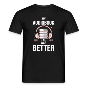Lire des livres audio en disant - mon livre audio était meilleur - T-shirt homme - noir - Devant - AI Model Male 178 light (178cm)