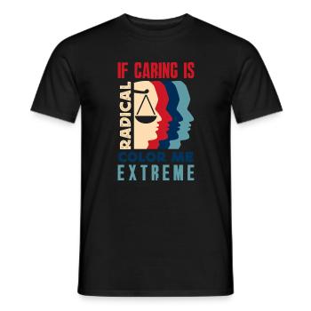 radicalized by fundamental - Men's T-Shirt - black - Front - AI Model Male 178 light (178cm)