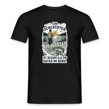 Angeln Spruch - Lustiges Retro Fischer Geschenk - Männer T-Shirt - Schwarz - Vorne - AI Model Male 178 light (178cm)