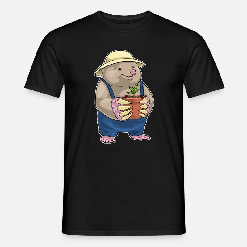 Maulwurf Gärtner Pflanze Garten - Männer T-Shirt - Schwarz