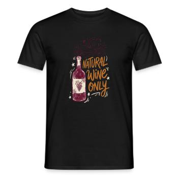 Vin naturel uniquement - T-shirt homme - noir - Devant - AI Model Male 178 light (178cm)