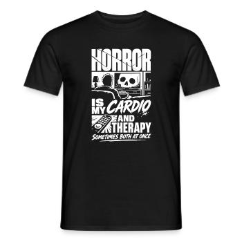 Je mets en pause les films d’horreur, pas ma vie - T-shirt homme - noir - Devant - AI Model Male 178 light (178cm)