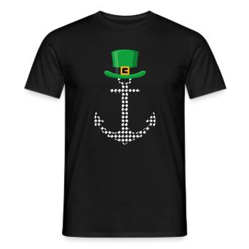 Leprechaun Anchor Nautical Design - Men's T-Shirt - black - Front - AI Model Male 178 light (178cm)