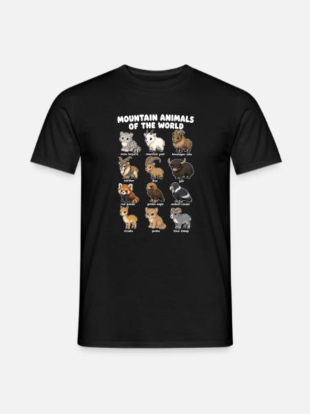 Bergtiere Niedliches Cartoon-diagramm Tiere - Männer T-Shirt - Schwarz