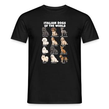 Chiens italiens races de chiens mignons - T-shirt homme - noir - Devant - AI Model Male 178 light (178cm)