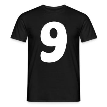 Nine: Minimalist Numeral 9 | Ninth - Men's T-Shirt - black - Front - AI Model Male 178 light (178cm)