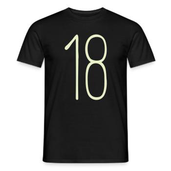 18 Geburtstag Zahl Grafik - Männer T-Shirt - Schwarz - Vorne - AI Model Male 178 light (178cm)