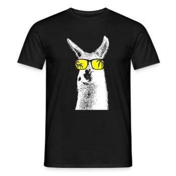 Lama Tierliebhaber Naturfans Sonnenbrille Lamanlie - Männer T-Shirt - Schwarz - Vorne - AI Model Male 178 light (178cm)