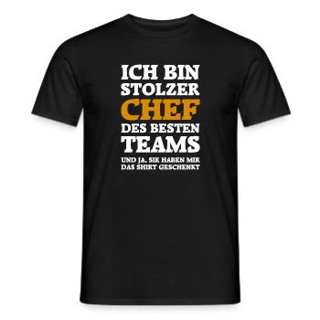 Stolzer Chef - Bestes Team - Männer T-Shirt - Schwarz - Vorne - AI Model Male 178 light (178cm)