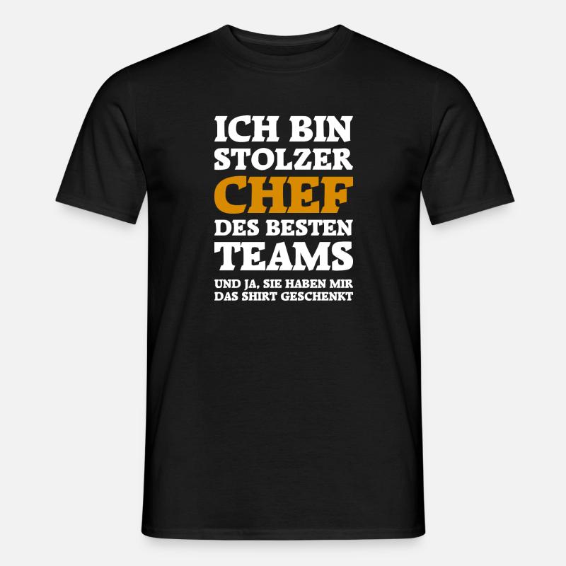 Stolzer Chef - Bestes Team - Männer T-Shirt - Schwarz