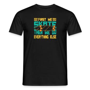 Conception de planche à roulettes pour planchiste - T-shirt homme - noir - Devant - AI Model Male 178 light (178cm)