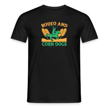 Western Rider Rodeo & Corn Dogs Cowgirls Rodeo - Men's T-Shirt - black - Front - AI Model Male 178 light (178cm)