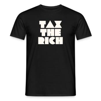 TAX THE RICH - Men's T-Shirt - black - Front - AI Model Male 178 light (178cm)