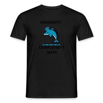 L’université l’a complété mate Dolphin - T-shirt homme - noir - Devant - AI Model Male 178 light (178cm)
