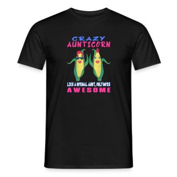 Crazy Aunticorn Like A Normal Aunt More Awesome - Men's T-Shirt - black - Front - AI Model Male 178 light (178cm)