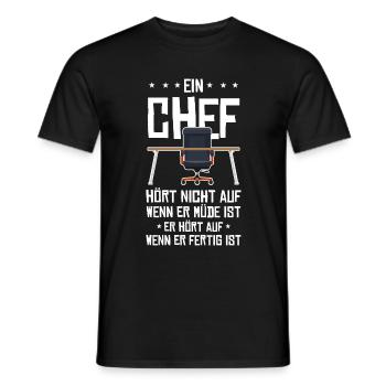 Le patron s’arrête quand le PDG est prêt - T-shirt homme - noir - Devant - AI Model Male 178 light (178cm)