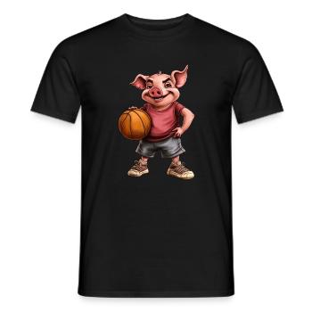 Basketball Pigs - Men's T-Shirt - black - Front - AI Model Male 178 light (178cm)