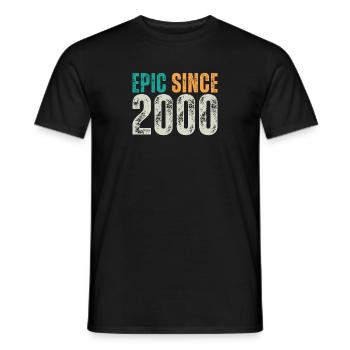 Episch seit 2000 - Retro Geburtstagsspruch - Männer T-Shirt - Schwarz - Vorne - AI Model Male 178 light (178cm)