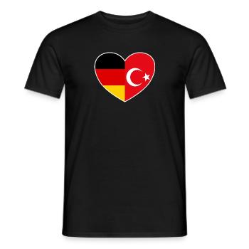 Germany - Turkey - Heart - Men's T-Shirt - black - Front - AI Model Male 178 light (178cm)