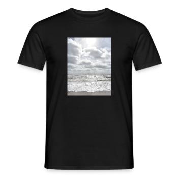 Au bord de la mer - horizon sans fin - photo - T-shirt homme - noir - Devant - AI Model Male 178 light (178cm)