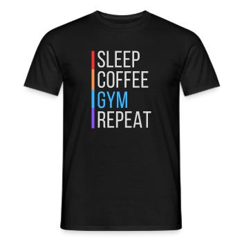 coffee gym funny - Men's T-Shirt - black - Front - AI Model Male 178 light (178cm)