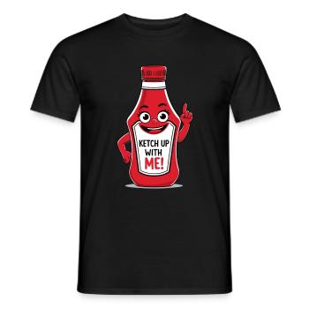 Ketchup with Me - Lustige Soßenflasche - Männer T-Shirt - Schwarz - Vorne - AI Model Male 178 light (178cm)