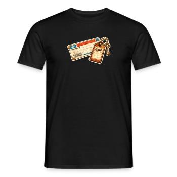 Vintage Flugticket Gepäckanhänger Design - Männer T-Shirt - Schwarz - Vorne - AI Model Male 178 light (178cm)