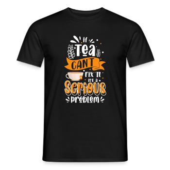 Tea drinker tea bags drinking - Men's T-Shirt - black - Front - AI Model Male 178 light (178cm)
