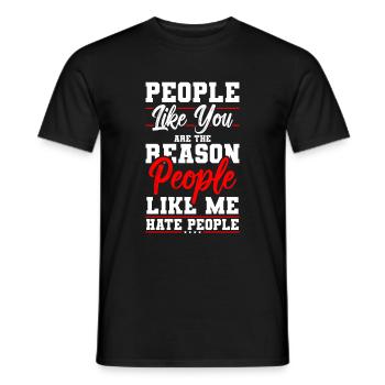 Je déteste l’aversion des gens - T-shirt homme - noir - Devant - AI Model Male 178 light (178cm)