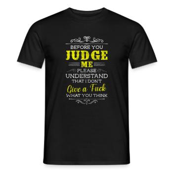 I don't care No thanks - Men's T-Shirt - black - Front - AI Model Male 178 light (178cm)