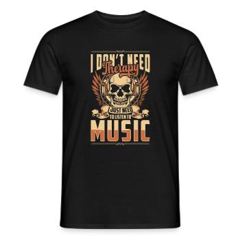 Musique, Passion, Amour, Disque - T-shirt homme - noir - Devant - AI Model Male 178 light (178cm)