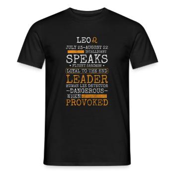 Lion Astrologie Mois de naissance Lion - T-shirt homme - noir - Devant - AI Model Male 178 light (178cm)