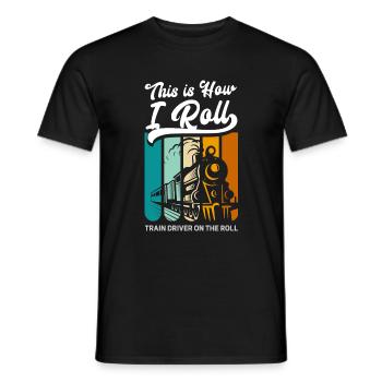 Train Railroad Workers Train Guiding Station - Men's T-Shirt - black - Front - AI Model Male 178 light (178cm)