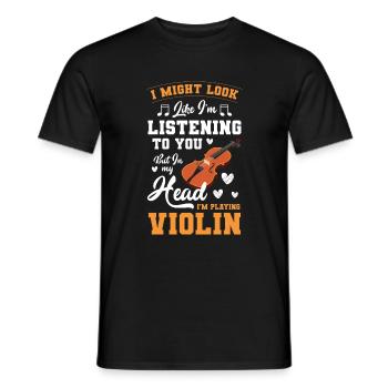 Violin, Instrument, Classical, String Instrument - Men's T-Shirt - black - Front - AI Model Male 178 light (178cm)
