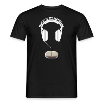 Music is my Medicine - Music Themed Design - Männer T-Shirt - Schwarz - Vorne - AI Model Male 178 light (178cm)