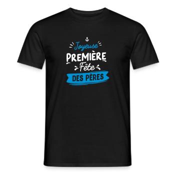 premiere fete pere - T-shirt homme - noir - Devant - AI Model Male 178 light (178cm)