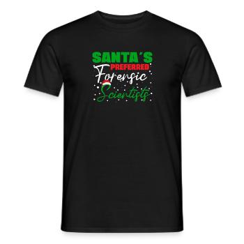 Santa's Preferred Forensic Scientist Gift Idea - Men's T-Shirt - black - Front - AI Model Male 178 light (178cm)