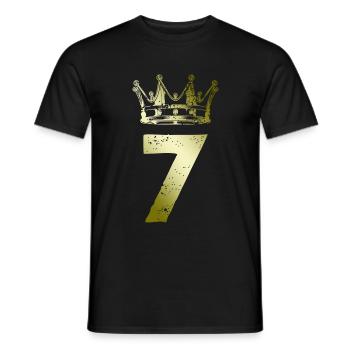 7 Cijfer kroon - Heren T-shirt - zwart - Voor - AI Model Male 178 light (178cm)