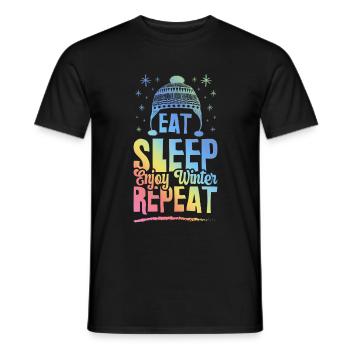 Eat Sleep Winter Repeat - Men's T-Shirt - black - Front - AI Model Male 178 light (178cm)