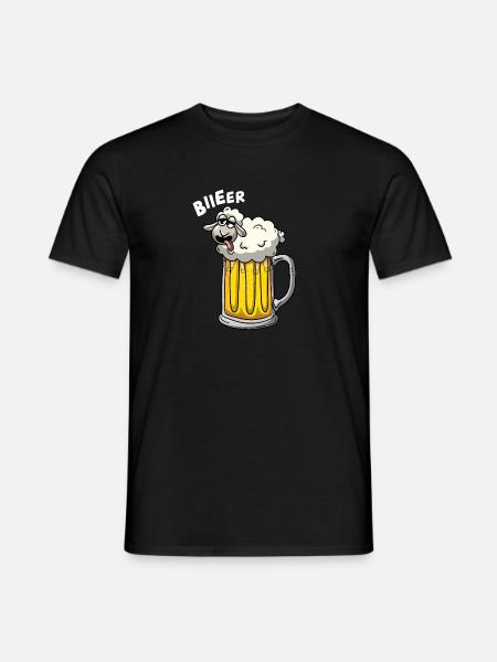 Schaf im Bier - Männer T-Shirt - Schwarz