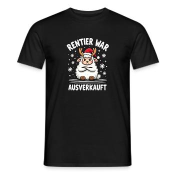 Rentier war ausverkauft Schaf - Männer T-Shirt - Schwarz - Vorne - AI Model Male 178 light (178cm)