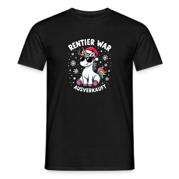 Rentier war ausverkauft Einhorn - Männer T-Shirt - Schwarz - Vorne - AI Model Male 178 light (178cm)