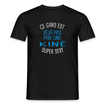 Gars déjà pris par une kiné - T-shirt homme - noir - Devant - AI Model Male 178 light (178cm)