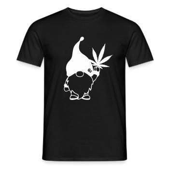 Süßer Hanf Gnom/Zwerg mit Cannabisblatt - Männer T-Shirt - Schwarz - Vorne - AI Model Male 178 light (178cm)