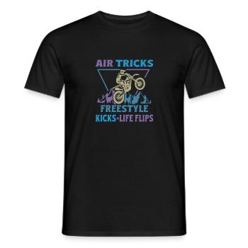 Dirt Biker Riding Air Tricks Freestyle Dirt Bike - Männer T-Shirt - Schwarz - Vorne - AI Model Male 178 light (178cm)