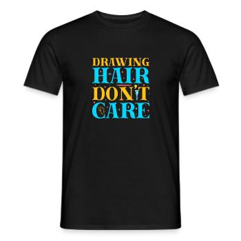 Artist Painter Graphic Drawing Hair Don´t Care - Männer T-Shirt - Schwarz - Vorne - AI Model Male 178 light (178cm)