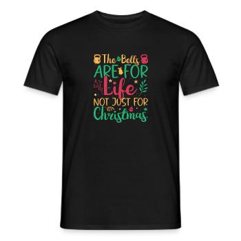 Fitness Fanatics Bells Not Just For Christmas Gift - Men's T-Shirt - black - Front - AI Model Male 178 light (178cm)