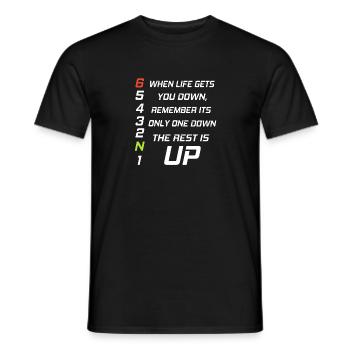 Motorcycle - when life gets you down remember - Men's T-Shirt - black - Front - AI Model Male 178 light (178cm)