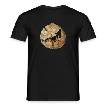 Tree Disc Wolf - Men's T-Shirt - black - Front - AI Model Male 178 light (178cm)
