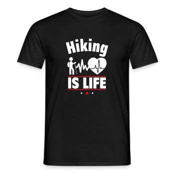 Hiking is life - Men's T-Shirt - black - Front - AI Model Male 178 light (178cm)